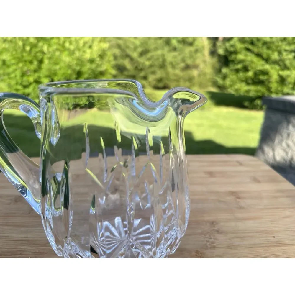 Waterford Ireland Lismore Crystal Jug Pitcher Ice Lip 6 1/4